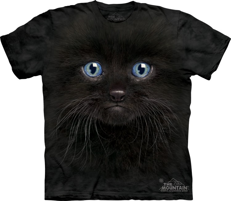 Animal Face T Shirt Chaton Noir Cool Mania