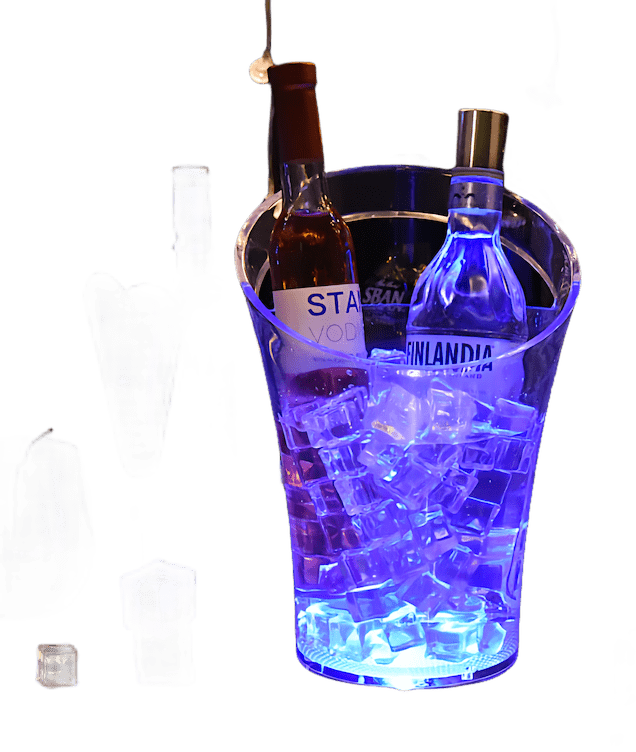 seau de refroidissement pour glace alcool vodka vin champagne seau de couleur à LED éclairé