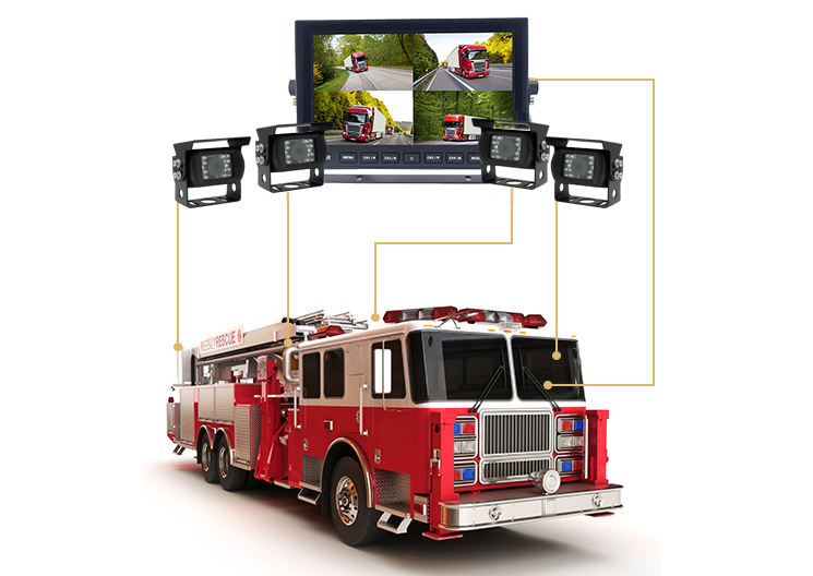 caméra de recul pour camion de pompiers