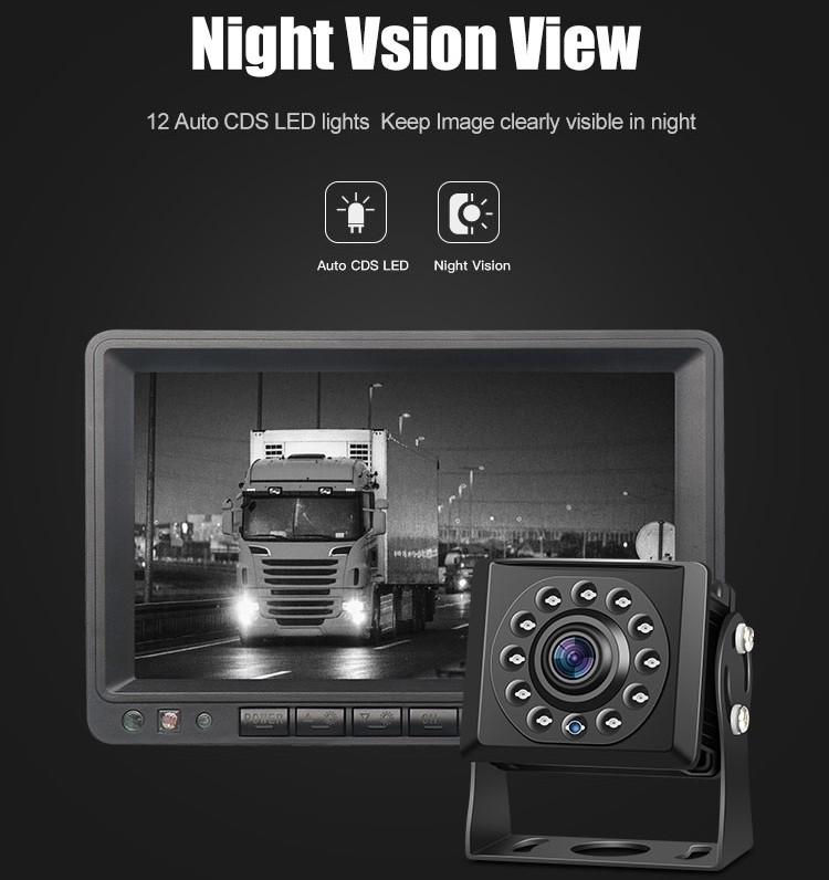 Caméra de recul avec vision nocturne 12 LED, système de recul
