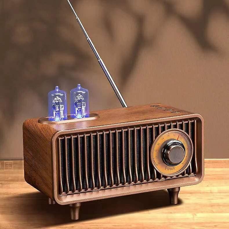 Radio vintage AM/FM haut-parleur rétro en bois petit