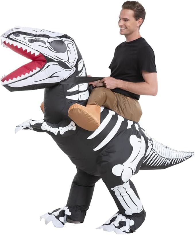 Costume gonflable de dinosaure - squelette avec ventilateur pour Halloween