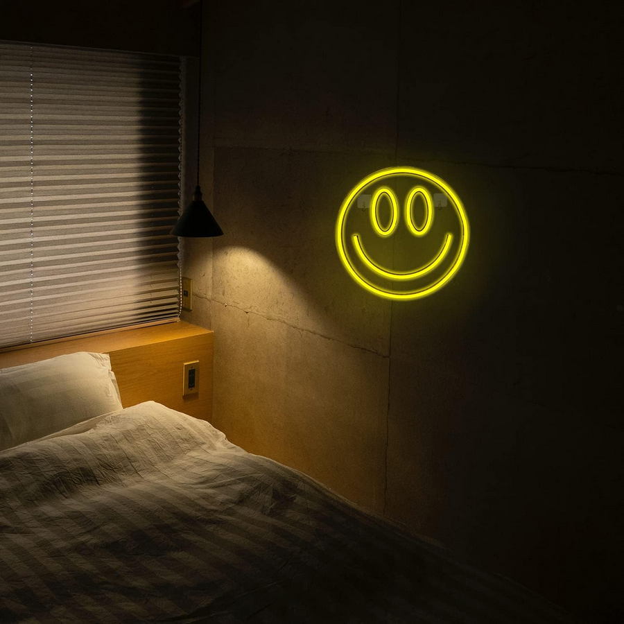 smiley lumière LED inscription logo publicité sourire