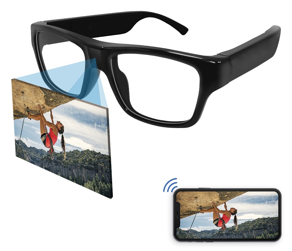 lunettes avec caméra wifi hd pour téléphone portable via hotspot
