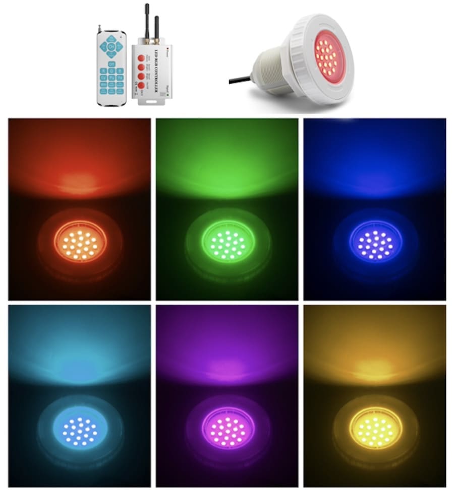 Lampe de piscine - Éclairage LED RGB couleur de la piscine, de l'étang, de la fontaine