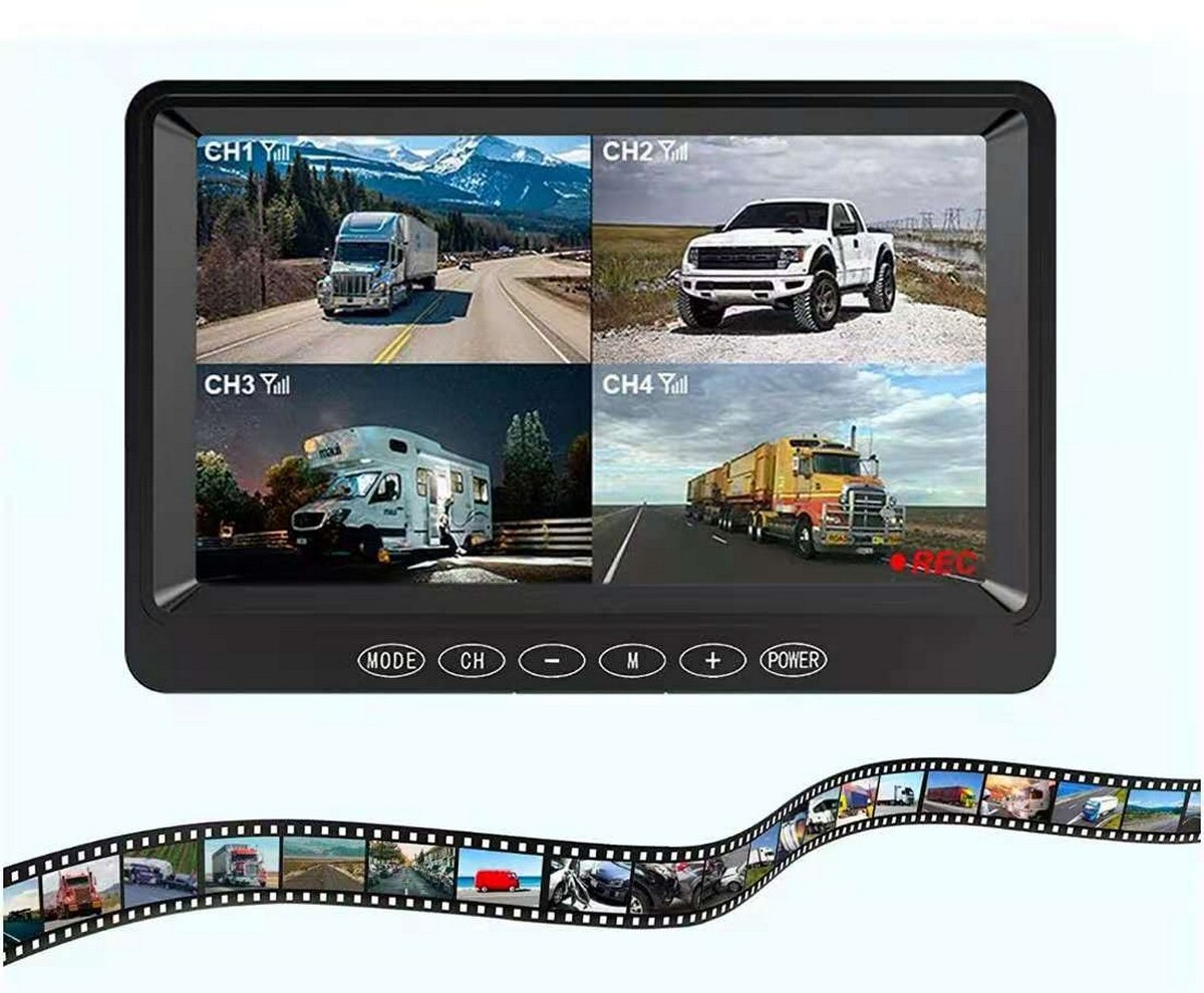 Kit Caméra de Recul Sans Fil, Kit Caméra de Recul Sans Fil HD 720P IP68  Étanche 1280x720 Résolution pour Camion pour Fourgon 